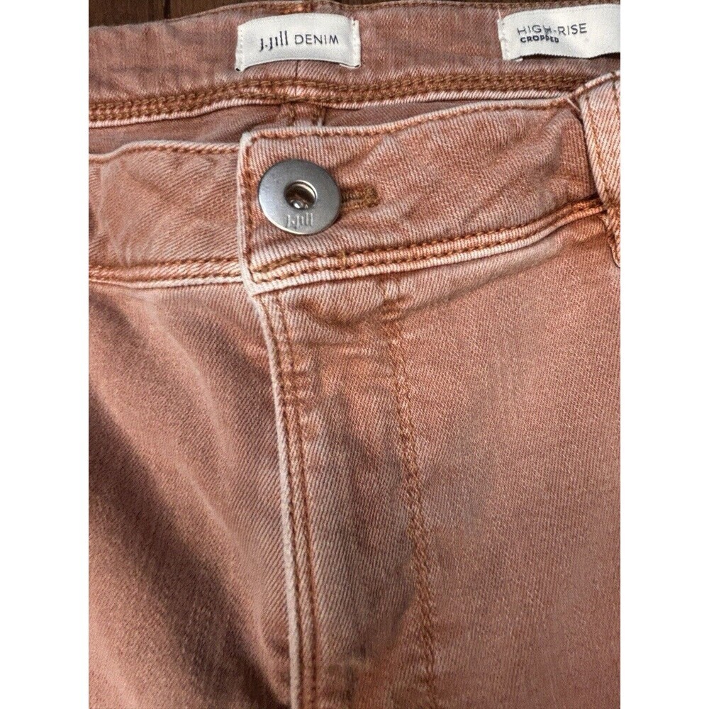 J.Jill Denim High Rise Cropped Women 12 Petite (12P) Rust Color Capri Stretch - Picture 8 of 13